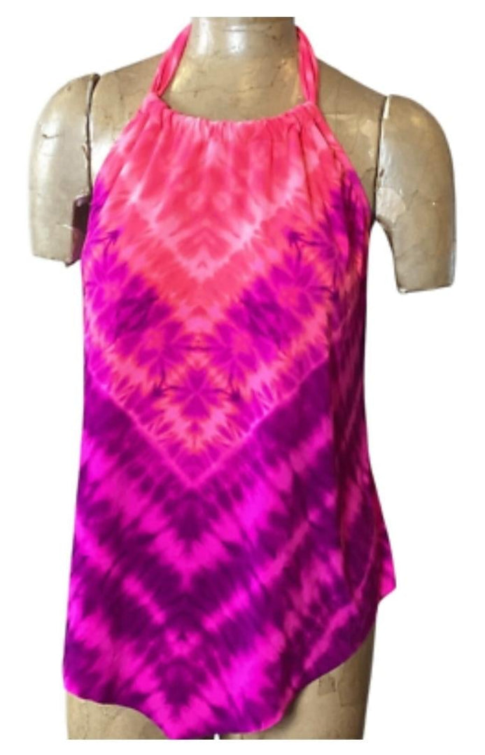 Womens UPF Hi Neck Angled Tankini top