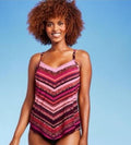 Women's Neck Angled Tankini top and black back