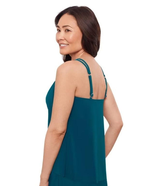 Aqui Green Womens Keyhole Tankini