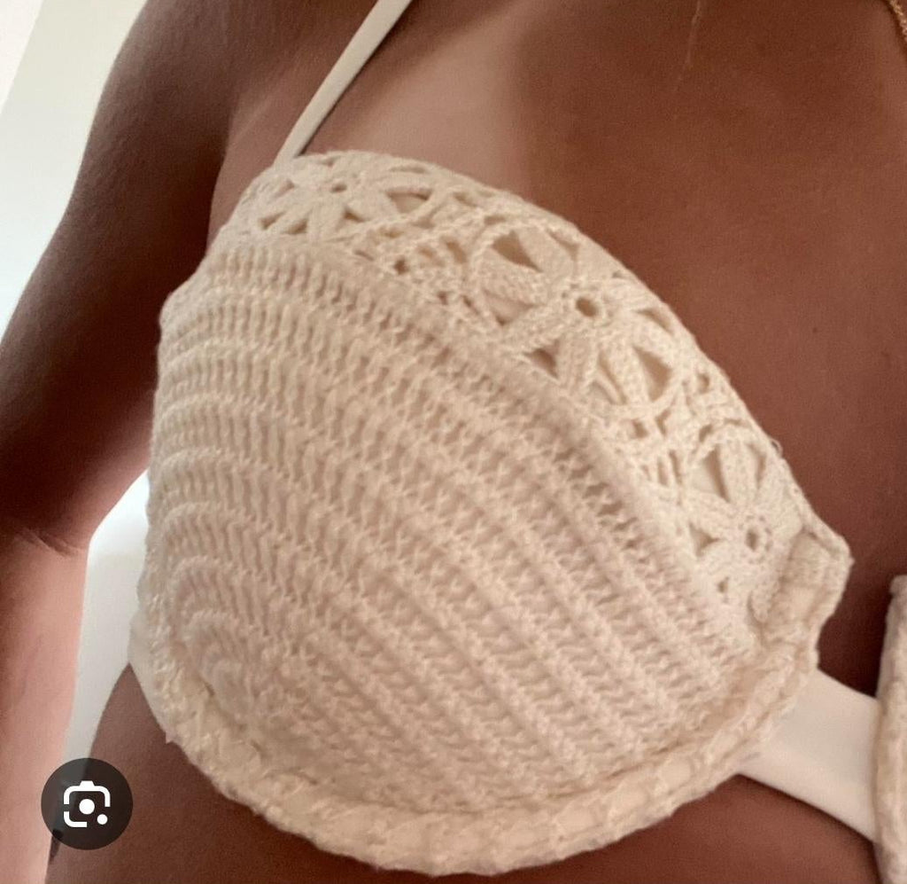 Crocheted Bikini top  XS