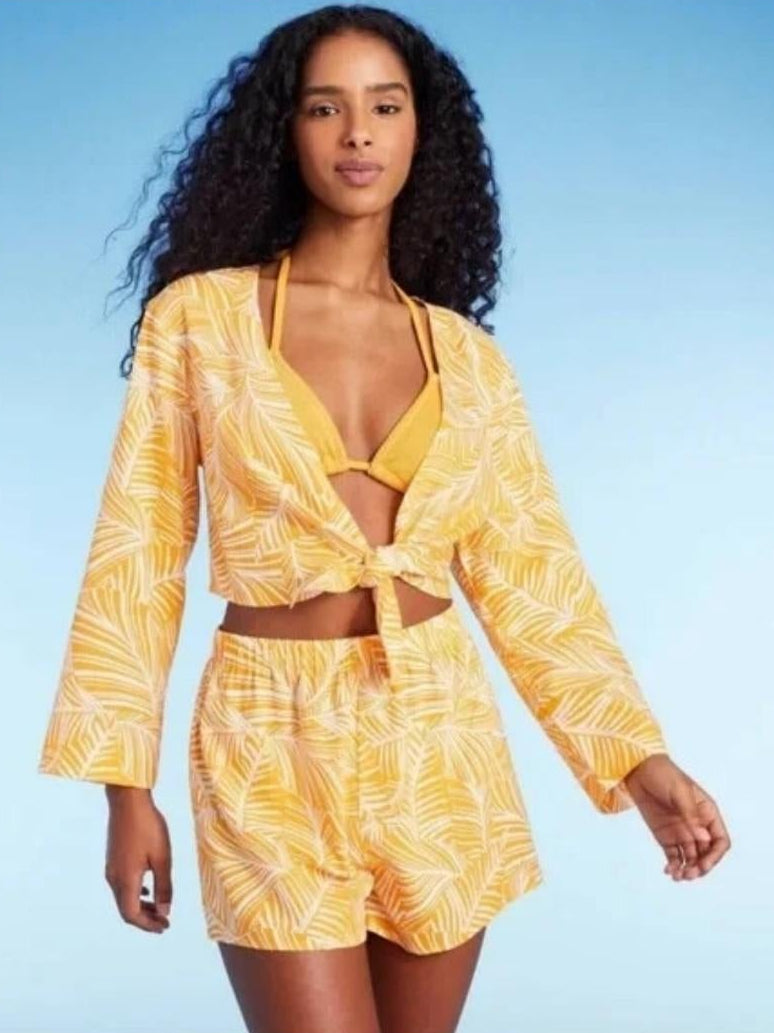 Womens Long sleeve Tie Coverup set